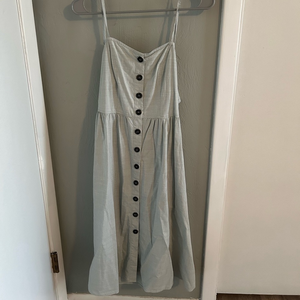 Sage buttoned dress